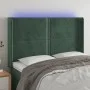 Cabecero con LED de terciopelo verde oscuro 147x16x118/128 cm de , Cabeceros y pies de cama - Ref: Foro24-3123959, Precio: 11...