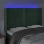 Cabecero con LED de terciopelo verde oscuro 147x16x118/128 cm de , Cabeceros y pies de cama - Ref: Foro24-3123959, Precio: 11...