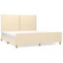Bed frame with cream fabric headboard 160x200 cm by , Beds and slatted bases - Ref: Foro24-3124989, Price: 218,86 €, Discount: %