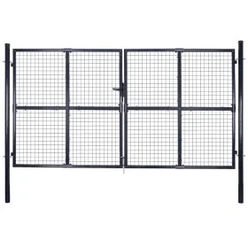 Garden mesh gate gray galvanized steel 289x175 cm by vidaXL, garden gates - Ref: Foro24-143366, Price: 451,21 €, Discount: %