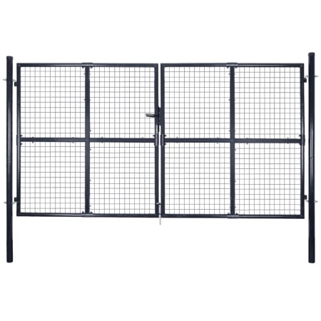 Garden mesh gate gray galvanized steel 289x175 cm by vidaXL, garden gates - Ref: Foro24-143366, Price: 438,50 €, Discount: %