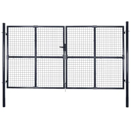 Garden mesh gate gray galvanized steel 289x175 cm by vidaXL, garden gates - Ref: Foro24-143366, Price: 429,15 €, Discount: %