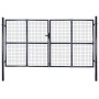 Garden mesh gate gray galvanized steel 289x175 cm by vidaXL, garden gates - Ref: Foro24-143366, Price: 438,50 €, Discount: %