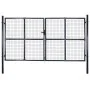 Garden mesh gate gray galvanized steel 289x175 cm by vidaXL, garden gates - Ref: Foro24-143366, Price: 429,15 €, Discount: %