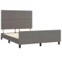 Estructura de cama con cabecero cuero sintético gris 140x190 cm de , Camas y somieres - Ref: Foro24-3125510, Precio: 189,46 €...