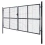 Garden mesh gate gray galvanized steel 289x175 cm by vidaXL, garden gates - Ref: Foro24-143366, Price: 429,15 €, Discount: %