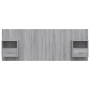 Cabecero de cama con mesitas madera contrachapada gris Sonoma
