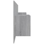Cabecero de cama con mesitas madera contrachapada gris Sonoma