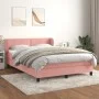 Cama box spring con colchón terciopelo rosa 140x200 cm de , Camas y somieres - Ref: Foro24-3127438, Precio: 418,59 €, Descuen...