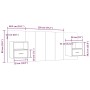 Cabecero de cama con mesitas madera contrachapada gris Sonoma