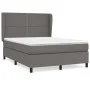 Box spring bed with gray synthetic leather mattress 140x200 cm by , Beds and slatted bases - Ref: Foro24-3128977, Price: 502,...