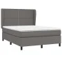Box spring bed with gray synthetic leather mattress 140x200 cm by , Beds and slatted bases - Ref: Foro24-3128977, Price: 502,...