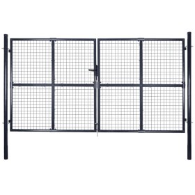 Galvanized steel garden mesh gate gray 289x150 cm by vidaXL, garden gates - Ref: Foro24-143365, Price: 451,96 €, Discount: %