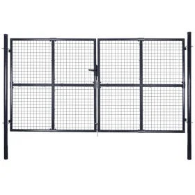 Gartengittertür aus verzinktem Stahl grau 289x150 cm von vidaXL, Gartentore - Ref: Foro24-143365, Preis: 434,43 €, Rabatt: %