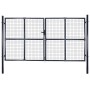 Puerta de malla de jardín acero galvanizado gris 289x150 cm de vidaXL, Puertas de jardín - Ref: Foro24-143365, Precio: 451,96...