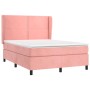 Cama box spring con colchón terciopelo rosa 140x190 cm de , Camas y somieres - Ref: Foro24-3129152, Precio: 505,96 €, Descuen...