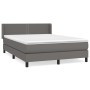 Box spring bed with gray synthetic leather mattress 140x190 cm by , Beds and slatted bases - Ref: Foro24-3130719, Price: 455,...