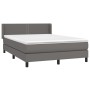 Box spring bed with gray synthetic leather mattress 140x190 cm by , Beds and slatted bases - Ref: Foro24-3130719, Price: 455,...