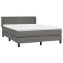Box spring bed with gray synthetic leather mattress 140x190 cm by , Beds and slatted bases - Ref: Foro24-3130719, Price: 456,...