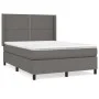 Box spring bed with gray synthetic leather mattress 140x200 cm by , Beds and slatted bases - Ref: Foro24-3132445, Price: 498,...