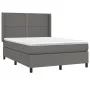 Boxspringbett mit grauer Kunstledermatratze 140x200 cm von , Betten und Lattenroste - Ref: Foro24-3132445, Preis: 498,31 €, R...