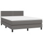 Boxspringbett mit Matratze und LED-grauem Kunstleder 140x190 cm von , Betten und Lattenroste - Ref: Foro24-3134163, Preis: 45...