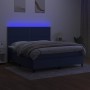 Box spring bed mattress and LED lights blue fabric 160x200 cm by , Beds and slatted bases - Ref: Foro24-3134811, Price: 518,2...