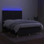 Boxspringbettmatratze und LED-Leuchten aus schwarzem Stoff 140x190 cm von , Betten und Lattenroste - Ref: Foro24-3135351, Pre...