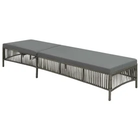 Lounger with gray synthetic rattan cushion by vidaXL, Loungers - Ref: Foro24-44455, Price: 129,34 €, Discount: %