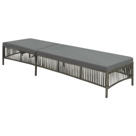 Tumbona con cojín de ratán sintético gris de vidaXL, Tumbonas - Ref: Foro24-44455, Precio: 130,75 €, Descuento: %