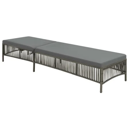 Lounger with gray synthetic rattan cushion by vidaXL, Loungers - Ref: Foro24-44455, Price: 129,34 €, Discount: %