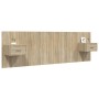 Cabecero de cama con mesitas madera contrachapada roble Sonoma
