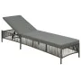 Lounger with gray synthetic rattan cushion by vidaXL, Loungers - Ref: Foro24-44455, Price: 129,34 €, Discount: %