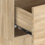 Cabecero de cama con mesitas madera contrachapada roble Sonoma