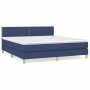 Box spring bed with blue fabric mattress 160x200 cm by , Beds and slatted bases - Ref: Foro24-3140551, Price: 470,81 €, Disco...