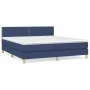 Cama box spring con colchón tela azul 160x200 cm de , Camas y somieres - Ref: Foro24-3140551, Precio: 465,39 €, Descuento: %