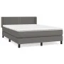Box spring bed with gray synthetic leather mattress 140x200 cm by , Beds and slatted bases - Ref: Foro24-3130725, Price: 450,...