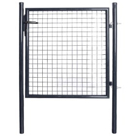Garden mesh gate gray galvanized steel 85.5x100 cm by vidaXL, garden gates - Ref: Foro24-143369, Price: 140,59 €, Discount: %