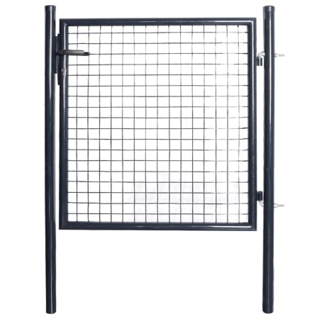 Garden mesh gate gray galvanized steel 85.5x100 cm by vidaXL, garden gates - Ref: Foro24-143369, Price: 140,48 €, Discount: %