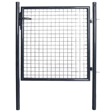 Gartengittertor aus grau verzinktem Stahl 85,5 x 100 cm von vidaXL, Gartentore - Ref: Foro24-143369, Preis: 140,59 €, Rabatt: %