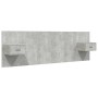 Cabecero de cama y mesitas madera contrachapada gris hormigón