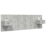 Cabecero de cama y mesitas madera contrachapada gris hormigón