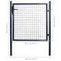 Garden mesh gate gray galvanized steel 85.5x100 cm by vidaXL, garden gates - Ref: Foro24-143369, Price: 140,48 €, Discount: %