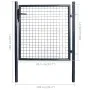 Puerta de malla de jardín acero galvanizado gris 85,5x100 cm de vidaXL, Puertas de jardín - Ref: Foro24-143369, Precio: 140,5...