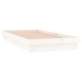 Bed frame with LED solid white wood 90x200 cm by , Beds and slatted bases - Ref: Foro24-819958, Price: 134,73 €, Discount: %