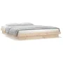 Bed frame with LED solid wood 140x200 cm by , Beds and slatted bases - Ref: Foro24-819972, Price: 141,50 €, Discount: %