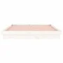 Bed frame with LED solid white wood 200x200 cm by , Beds and slatted bases - Ref: Foro24-819993, Price: 154,37 €, Discount: %