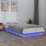 Bettgestell mit LED-Massivholz weiß 75x190 cm von , Betten und Lattenroste - Ref: Foro24-819998, Preis: 125,60 €, Rabatt: %