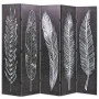 Folding divider screen 200x170 cm black and white feathers by vidaXL, Room dividers - Ref: Foro24-245891, Price: 130,28 €, Di...
