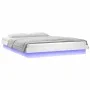 Bed frame with LED solid white wood 120x190 cm by , Beds and slatted bases - Ref: Foro24-820008, Price: 127,56 €, Discount: %